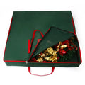 Pop Up Christmas Tree Bag - 34" Square Pre lit Christmas tree Container Oxford Polyester - Reinforced Wide Handle & Dual Zipper - Fit 5-6.5 feet Pull Up Christmas Tree Bag (Green)
