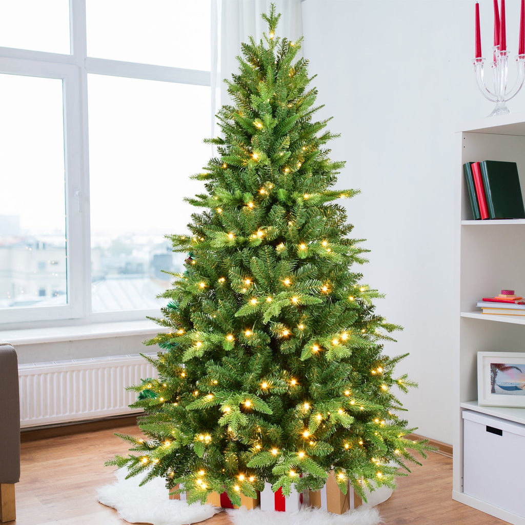 5 Feet Christmas Tree With Lights Unique Christmas Tree Pre-lit 850 Branch Tips, 250 Warm White LEDs And Metal Brackets, Art Christmas Tree