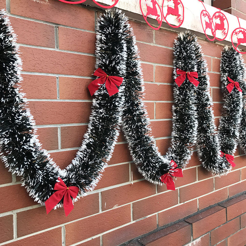 200m Floral Christmas Decoration with Ribbon Bow