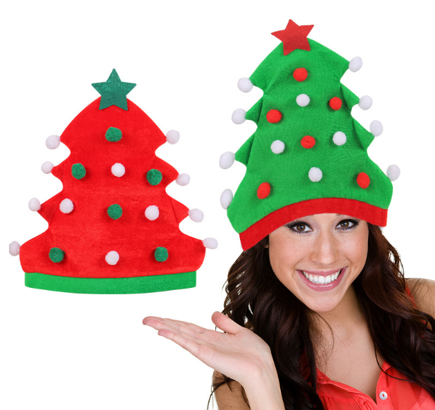 Creative Christmas Tree Elf Hat for Parties
