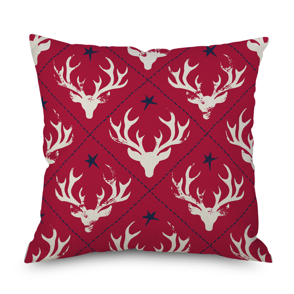Plaid Christmas Tree Car Linen Pillow Cover