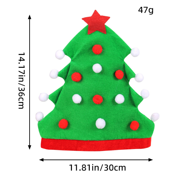 Creative Christmas Tree Elf Hat for Parties