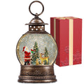 Christmas Snow Globes Lighted Christmas Decorations Musical Snow Globes Lantern Santa Christmas Decoration Indoor Home Décor & Gift 6H Timer USB/Battery Operated