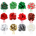 KINGLAKE Christmas Bows 24PCS Pull Bows Large Gift Bows for Gift Wrapping 5 Inch Pull Bows for Gift Baskets Present Wrap and Christmas Decoration