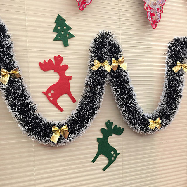 200m Floral Christmas Decoration with Ribbon Bow